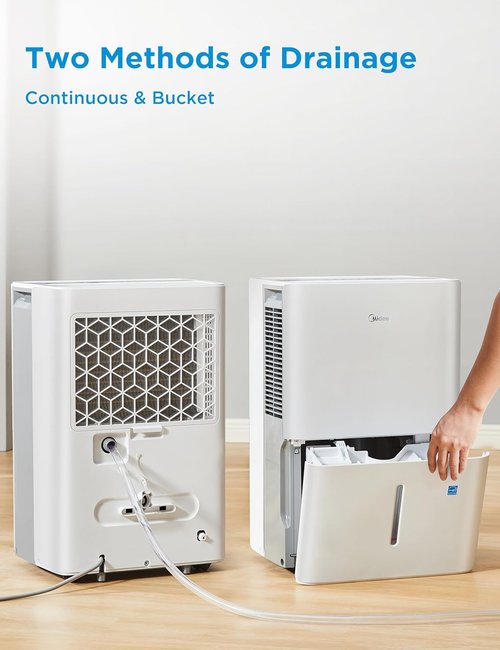 Midea Dehumidifier - 22 Pint Energy Star Certified for 1,500 Sq. Ft. | Ideal for Basements & Large Rooms (White)
