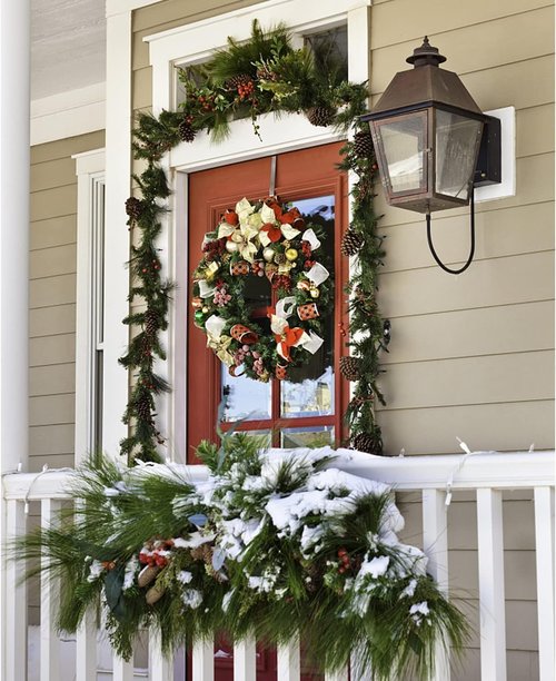 Linwnil Wreath Hanger - Adjustable 14 to 26 Inches | Heavy-Duty 20LB Hook for Front Door Decor (Black)
