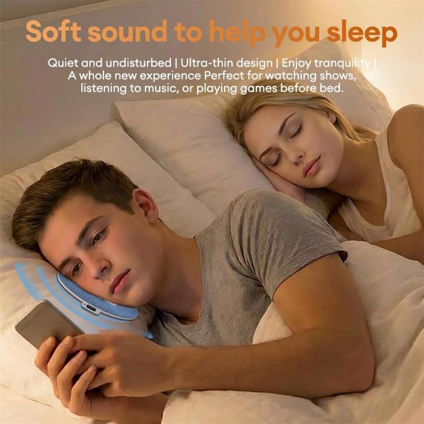 waspush (2pcs) Pillow Speaker, Pillow Speakers for Sleeping, Under Pillow Speaker Bluetooth, Pillow Bluetooth Speaker