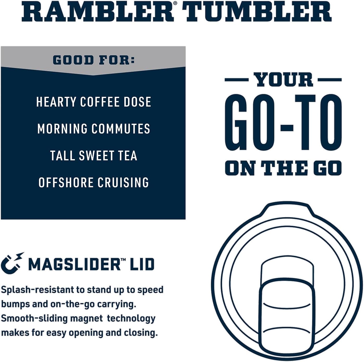 YETI Rambler 20 oz Tumbler - Stainless Steel Vacuum Insulated with MagSlider Lid