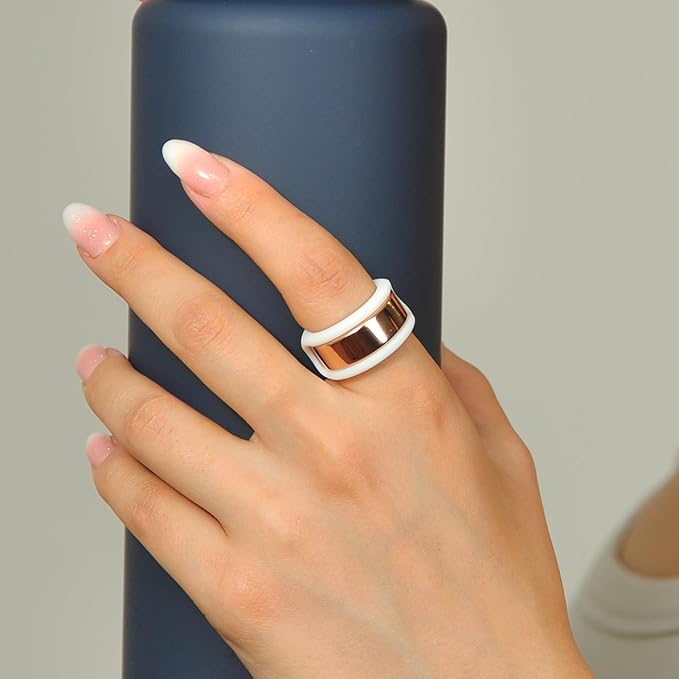 Rinfit Smart Ring Protector - Silicone Ring Enhancer for Active Lifestyle and Gym - StyleFit U.S. Design Patent - White, Size 10