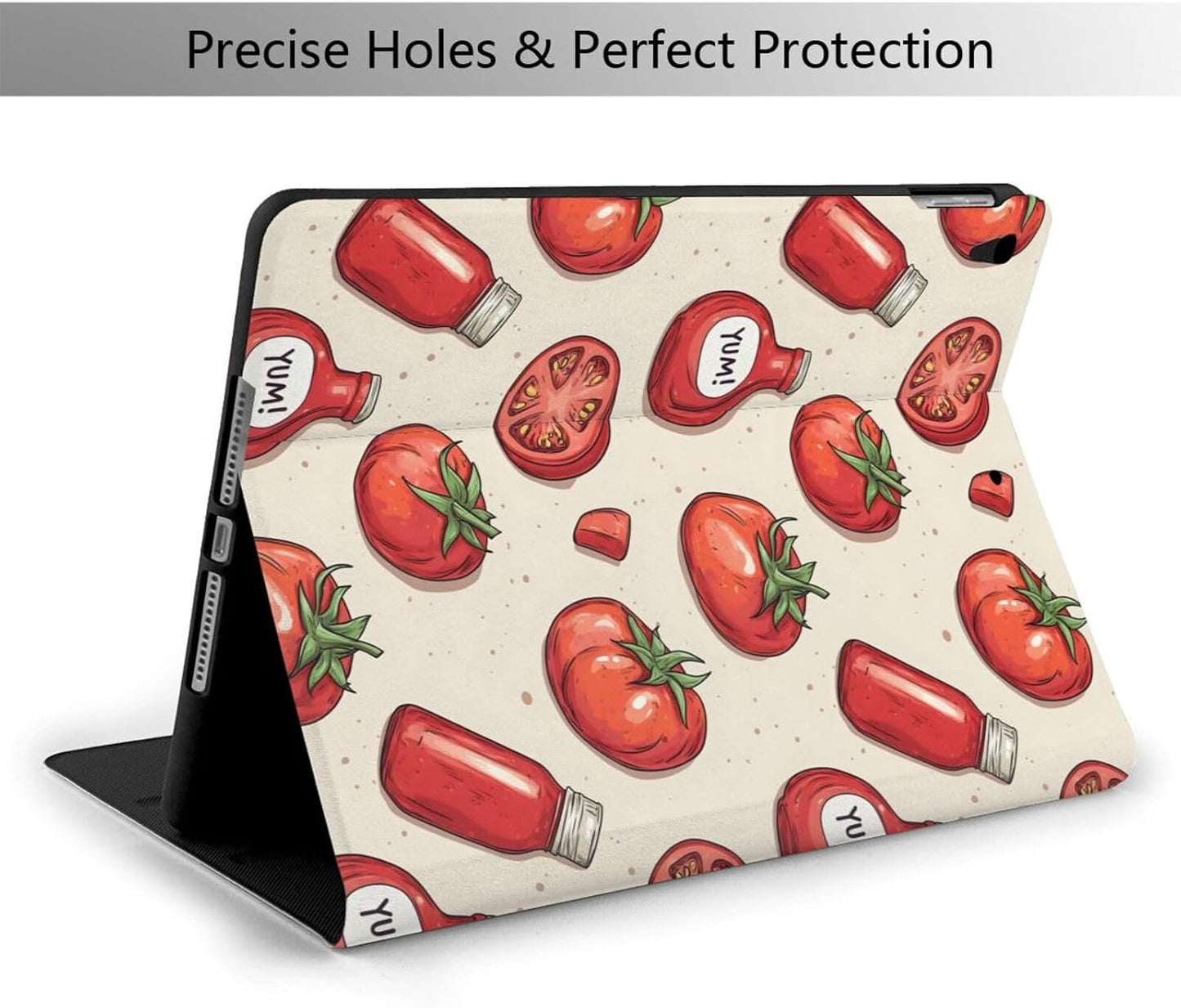 DXITROMI 9th/8th/7th 10.2 Compatible with iPad Generation Case - Tomato Ketchup Red Print Compatible with iPad Case