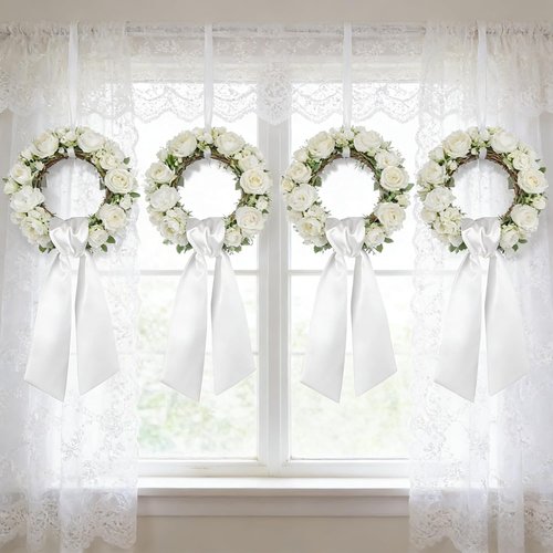 Dream Loom White Wreath - 8-Piece Sash Decoration Set for Easter, Weddings & Holidays