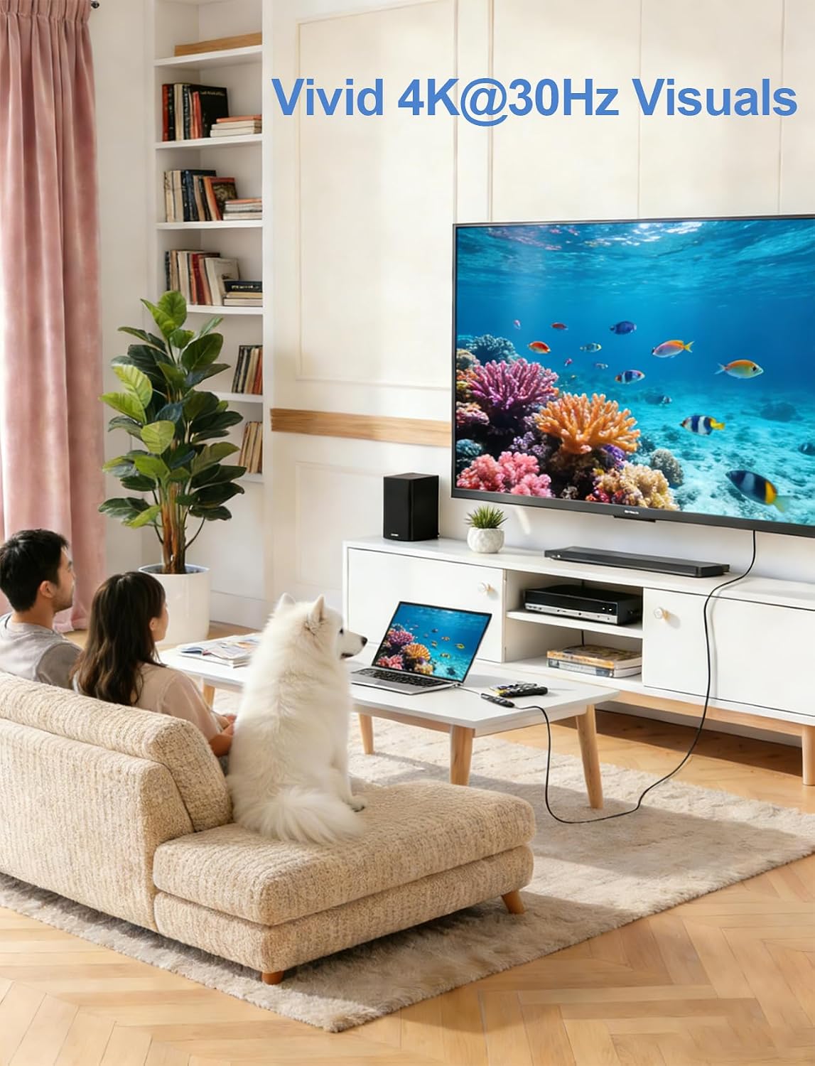 HAOISH 4K 1080P@120HZ HDMI to Displayport Adapter, Uni-Directional Display Port to HDMI for Projectors, Monitors, TVS
