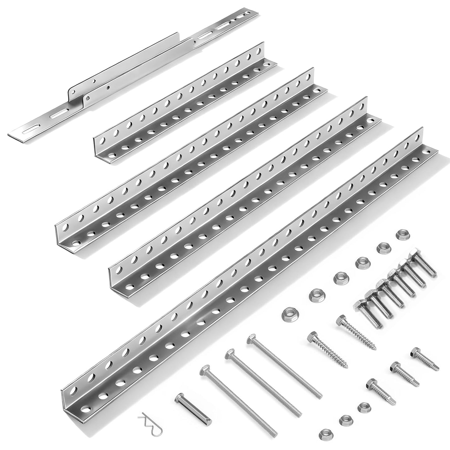 Demimy Garage Door Opener Mounting Brackets, Universal Hanging Kit with Door Reinforcement Bracket for Genie/Chamberlain/Craftsman Smart Chain Drive Openers, Galvanized Steel, Ceiling Mount, 5-Piece
