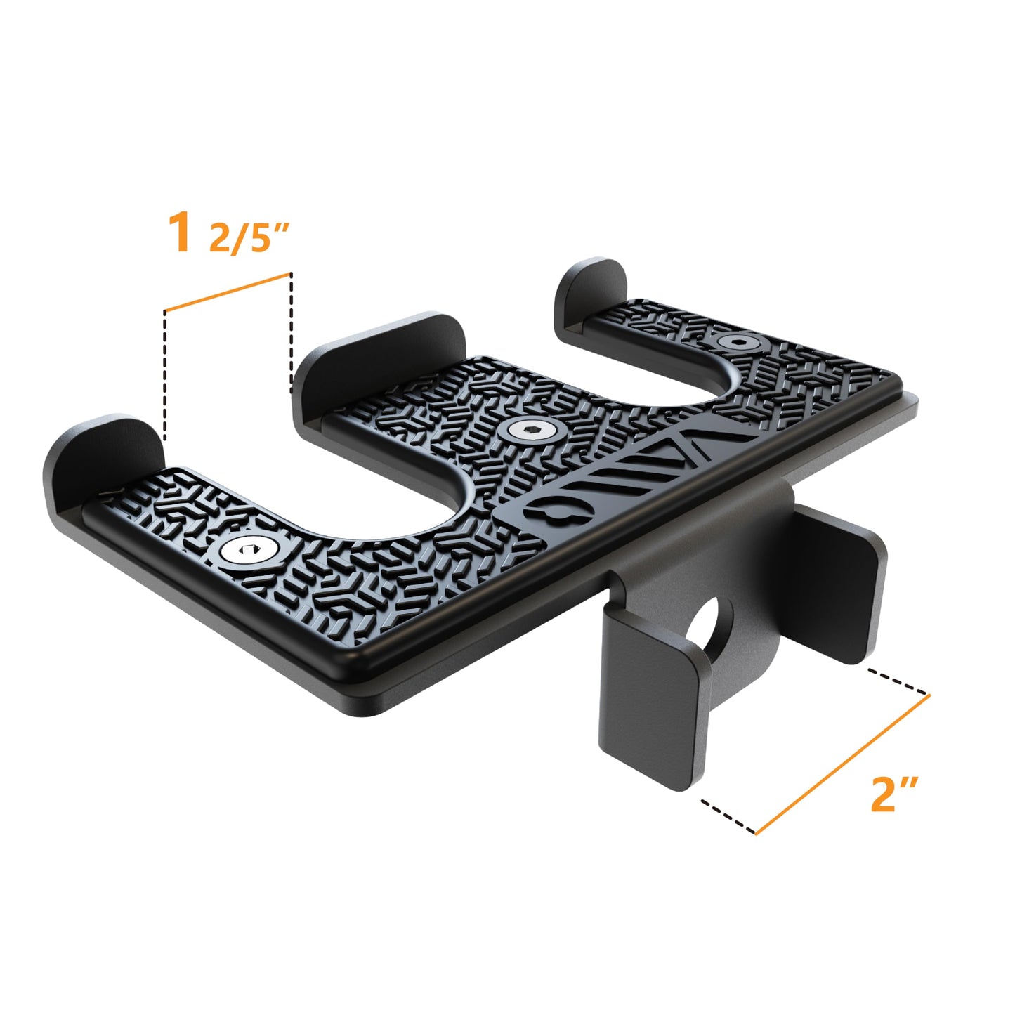 VAIIO 2-in-1 Double Olympic Barbell Holder and Resistance Band Anchor for 2x2 Power Racks, Fits 5/8"-1" Holes, Heavy Duty Steel Bar Storage Hanger with Protective Padding