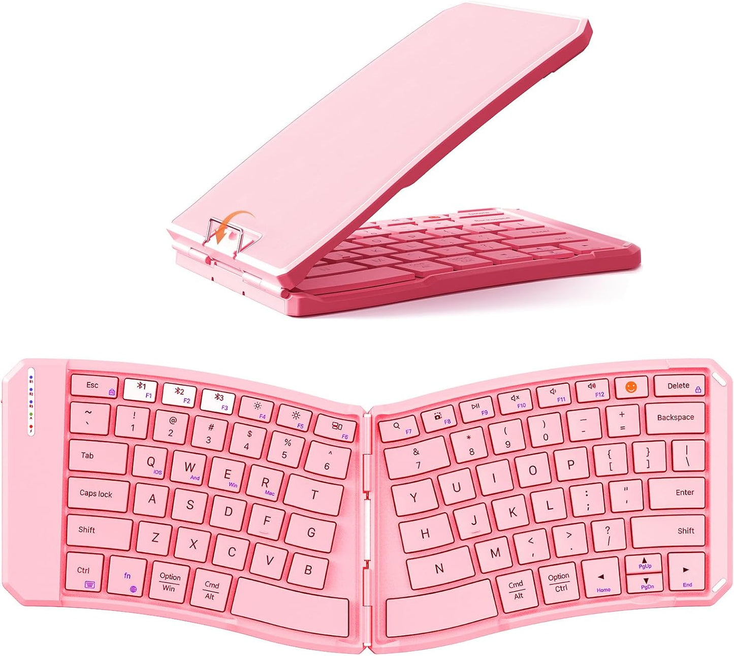 MEETION New Ergonomic Bluetooth Foldable Keyboard, Split Compact Portable Wireless Keyboard for Business Travel