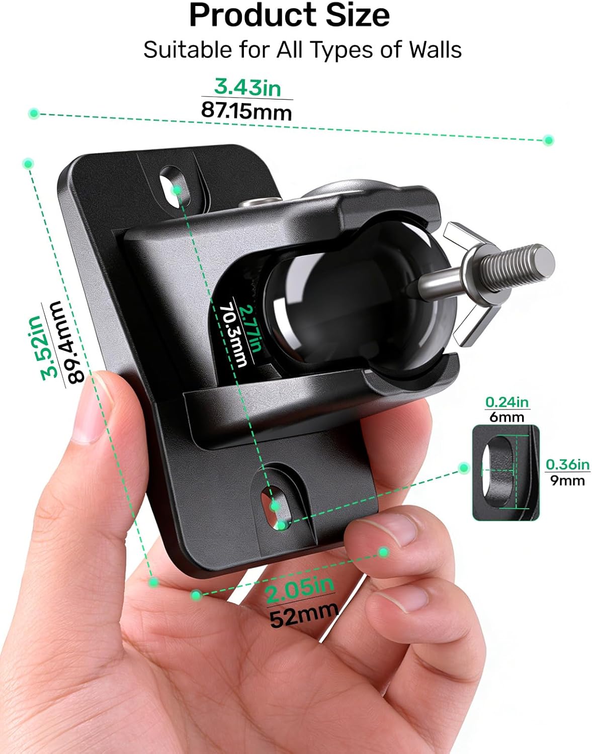 Borenbuir 1/4"- 20, 5mm 4mm q990D, 11 lbs Surround Sound Rear Speaker Wall Mount, Ceiling Mount Bracket for Universal