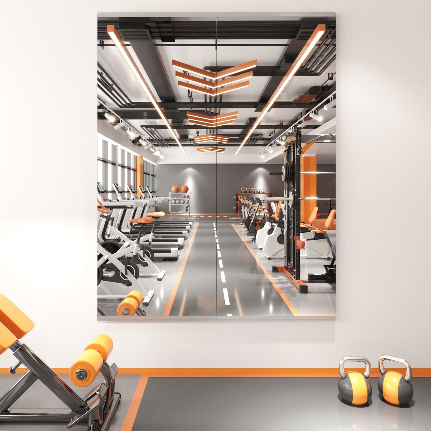 Peegel Home Gym Mirror - 56''x22''(2PCS) Large Frameless Tempered Glass Workout Mirrors for Home Gym Wall,Yoga,Garage,Dance