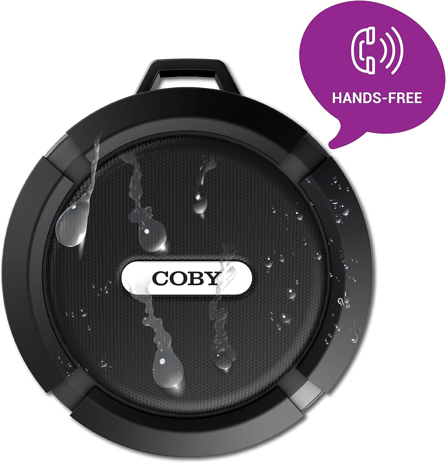 Coby IPX5 7-Hour Rugged Gear Shower Speaker, Portable Bluetooth Speaker with Suction Cup, Waterproof, Hands-Free Calls