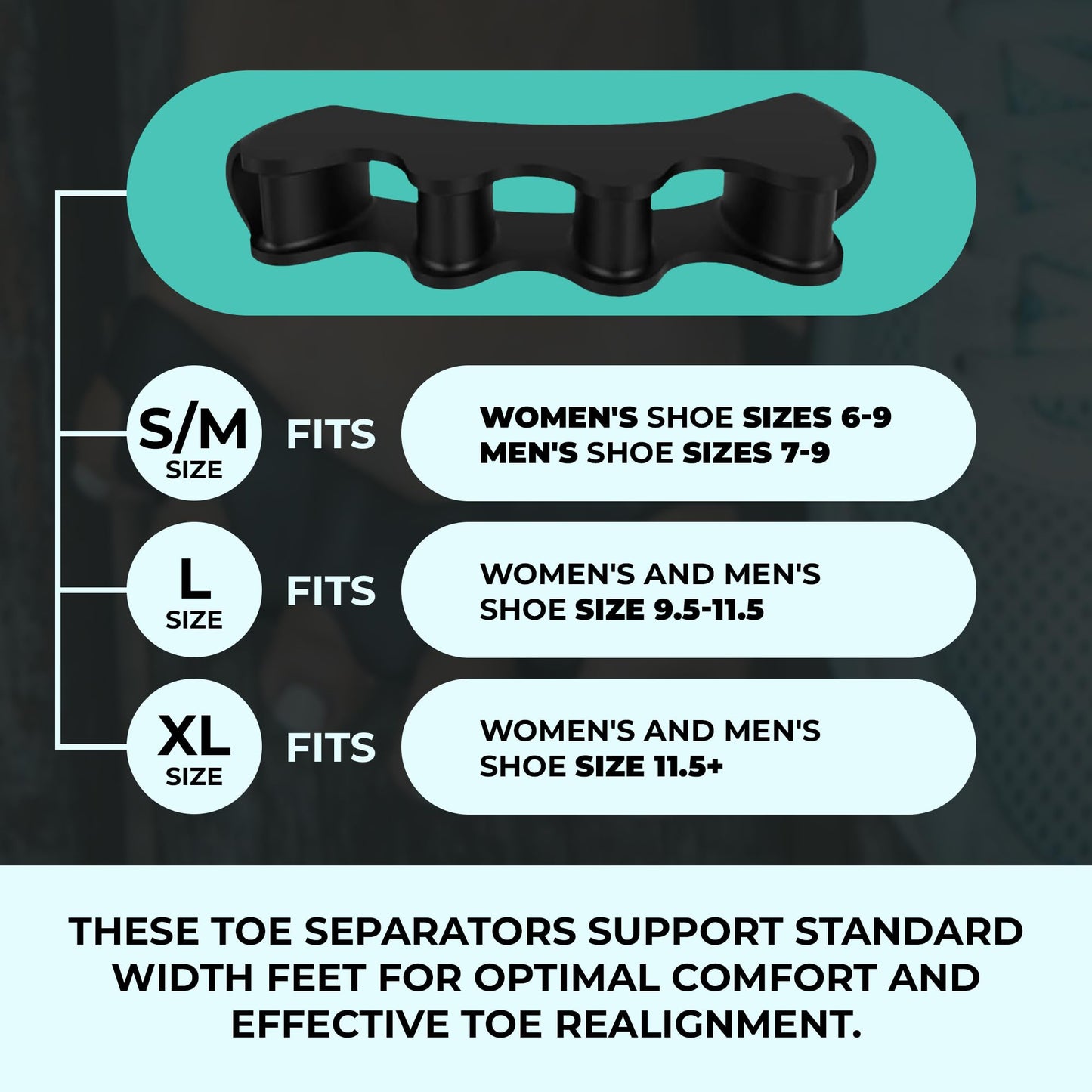 PRIMALSTEP 2.0 Firm Edition Toe Separators, Spreaders, Spacers, Straightener to Correct Toes for Men and Women, Bunion Corrector, Plantar Fasciitis, Stretchy, and Durable, Large