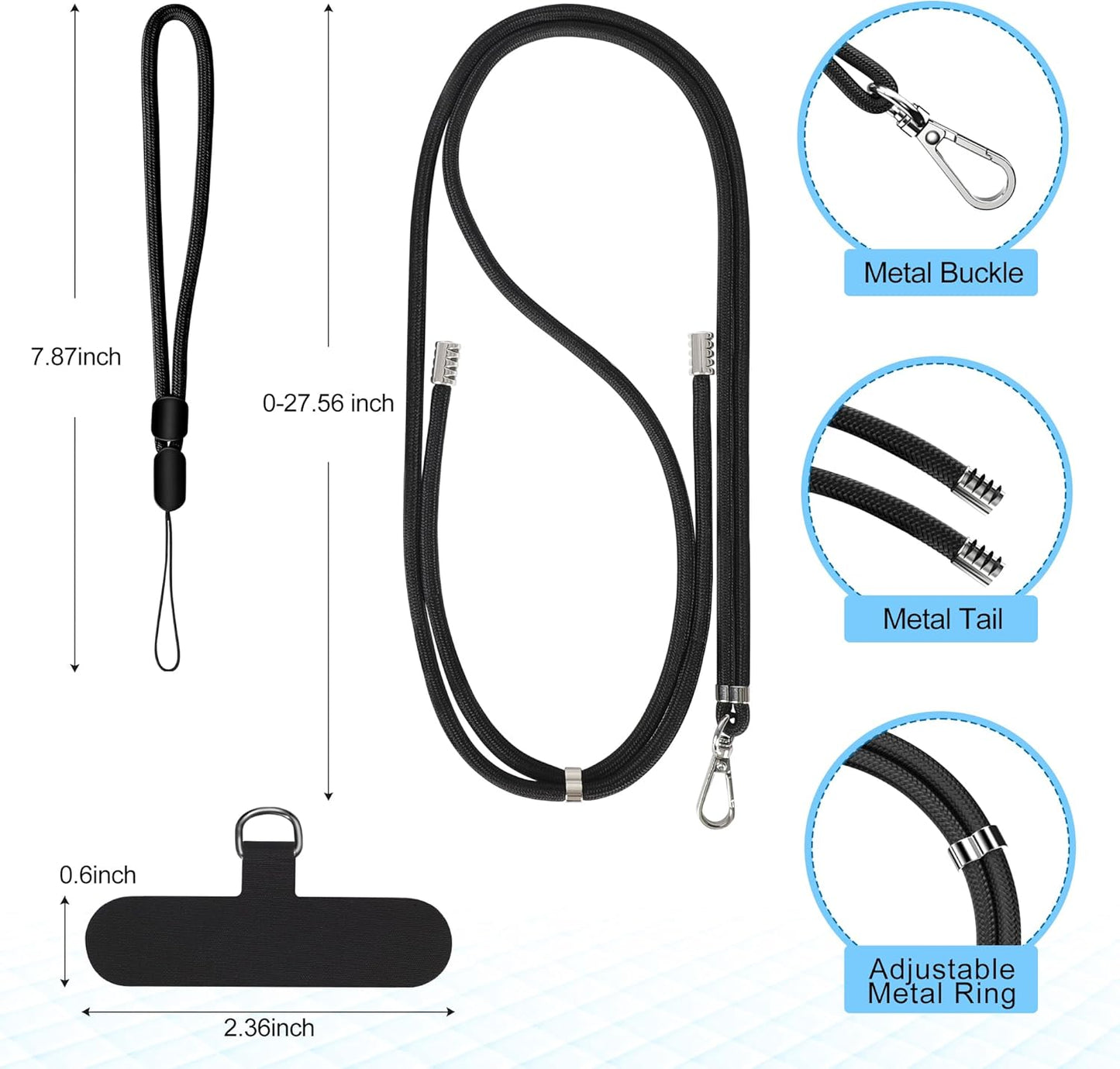 2 Pack 2 Pack takyu Phone Lanyard, Soft Nylon Neck Strap Universal Cell Phone Lanyard and Phone Wrist Strap