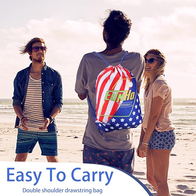 EunHo Dual Sided Cornhole Bags Regulation Set of 8 Professional Cornhole Bean Bags Slick and Stick for Tossing Game-All Weather