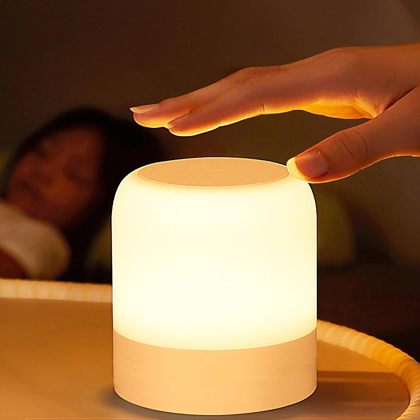 Skiennix Portable Baby Night Light - Rechargeable LED Egg Lamp with 3 Colors for Nursery | Dimmable Touch Control