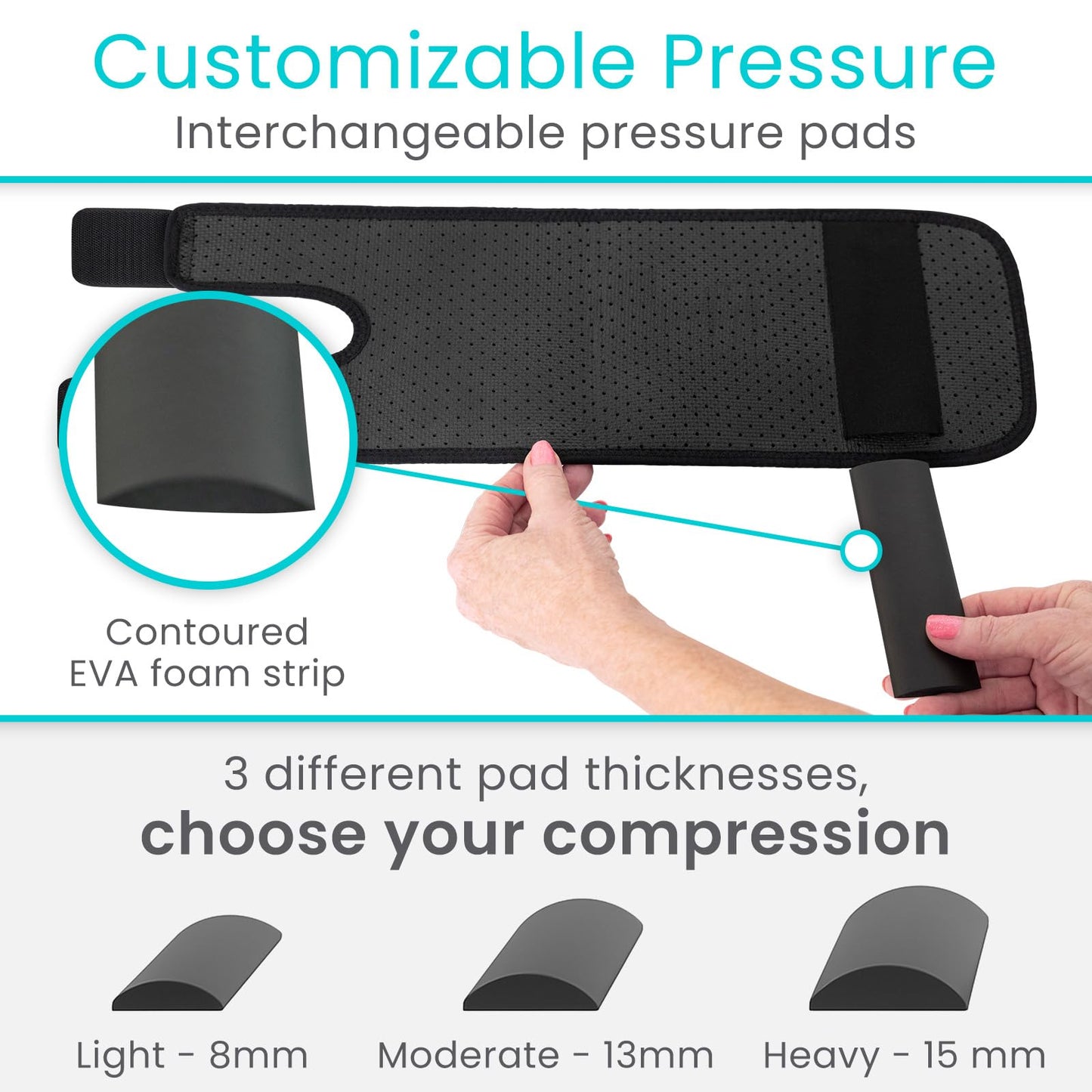 Vive Shin Splint Compression Wrap (Pair) - Adjustable Brace for Pain Relief, Support and Recovery - Lower Calf Compression Sleeve - for Medial Tibial Stress Syndrome and Anterior Shin Splints (Black)