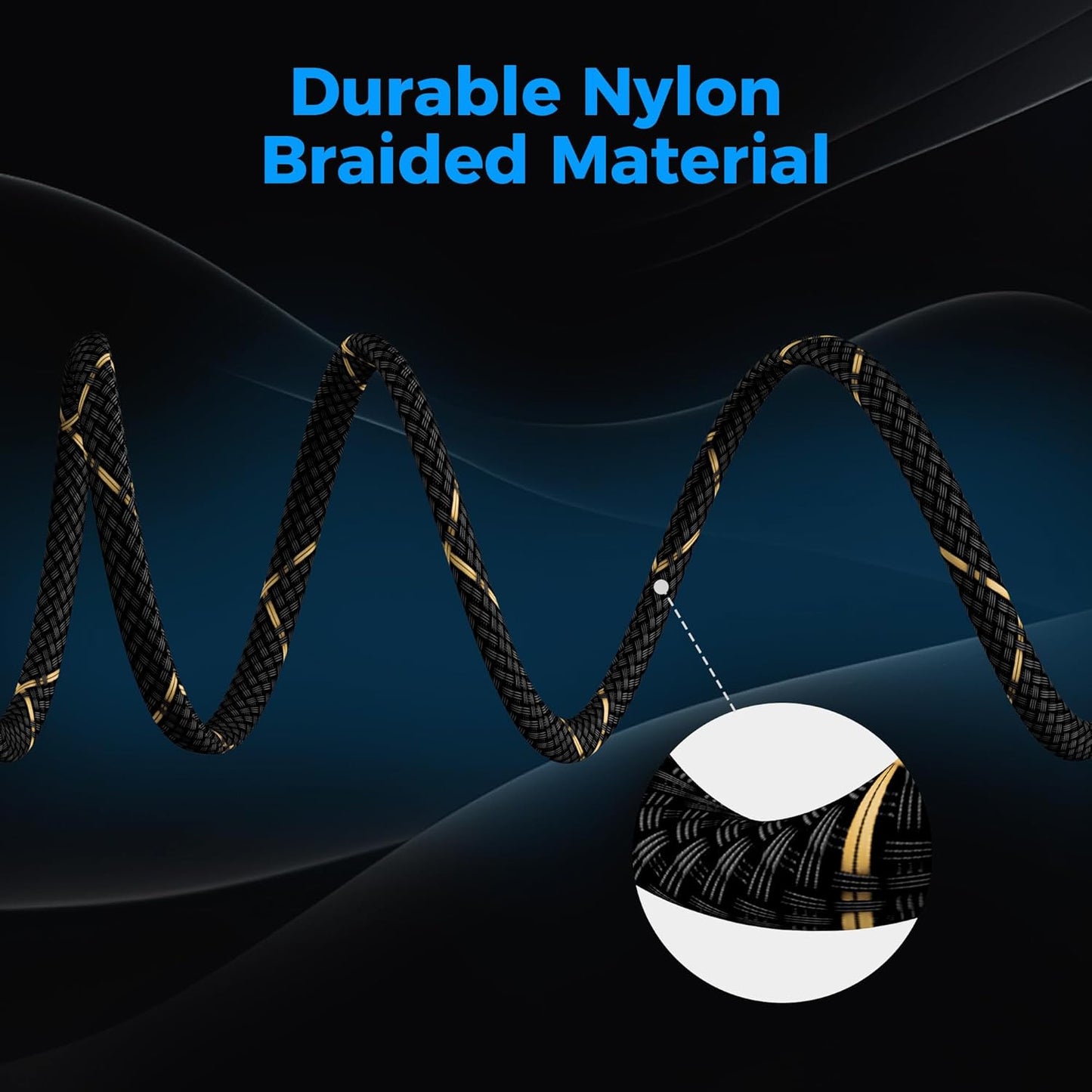 Mygatti 16/2 35 16AWG 2 Speaker Wire Feet, Gauge Speaker Cable, Direct Burial, Durable Nylon Braided, in Wall