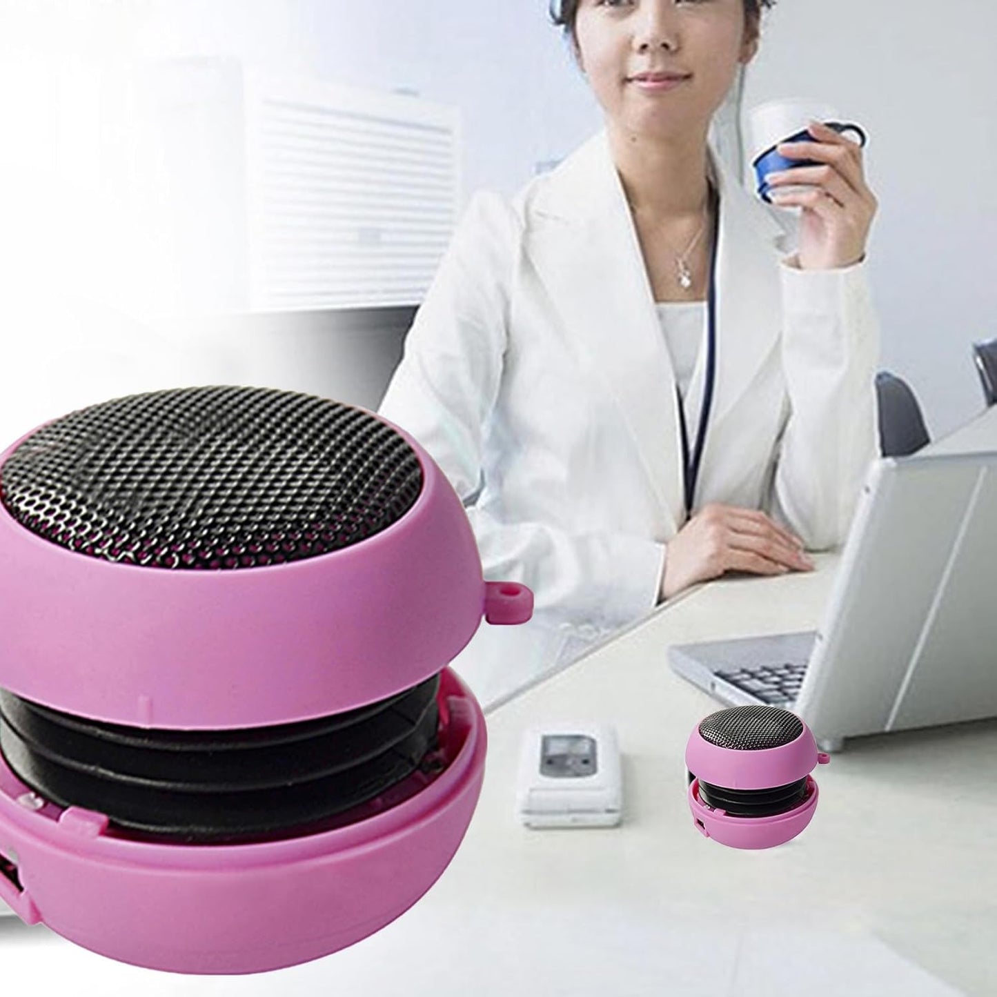 YOXIER Mini Portable Hamburger Speaker in Blue Fun and Functional