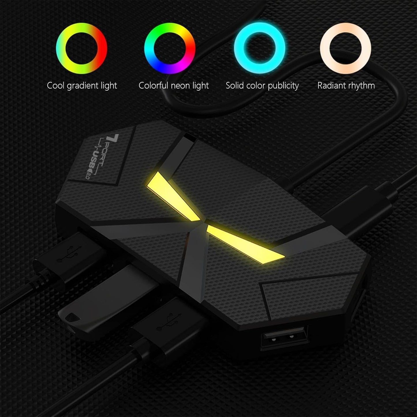 Generic 7xUSB Multi-Function Hub Docking Station with and Type-C Interface, USB Hub with High-Speed Data Transmission