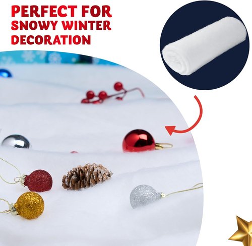 JOYIN Christmas Snow Blanket Roll - Thick Soft Fake Snow Cover for Holiday Decor | 15In x 10Ft, 2PCS
