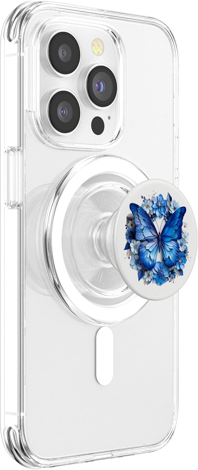Cute Blue Butterfly Aesthetic Nature Butterflies Blue Butterflies with Flowers Floral Butterfly PopSockets PopGrip