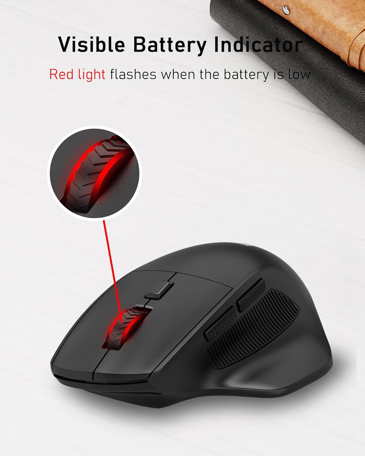 Redragon 2.4GHz 6 4000 Big Wireless Mouse for Medium to Large Hands, Ergonomic Computer Mouse, Buttons, DPI, Full Sized
