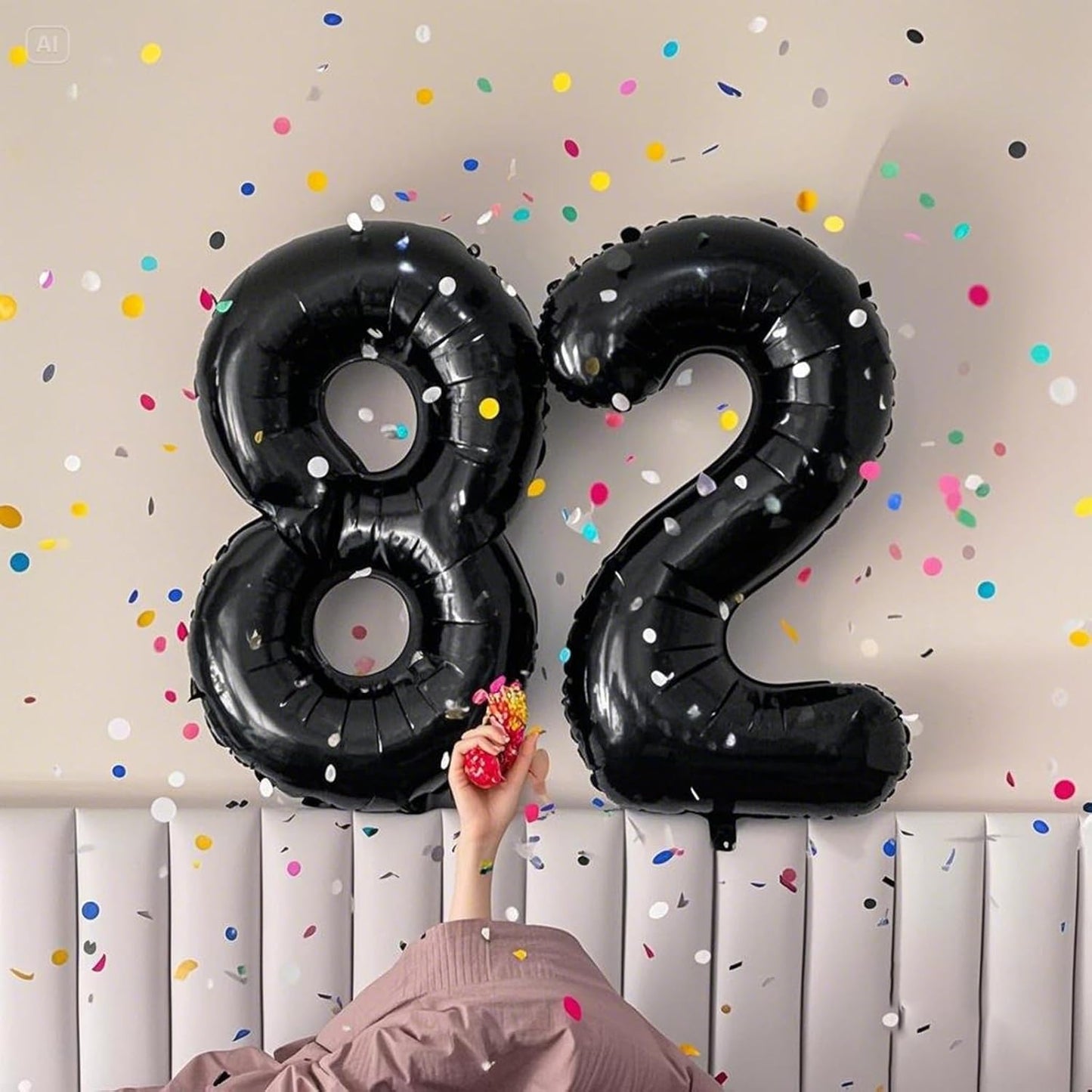 Skiennix 40-Inch Black Number 28 Balloon - Jumbo Mylar Foil Helium Decoration for Parties