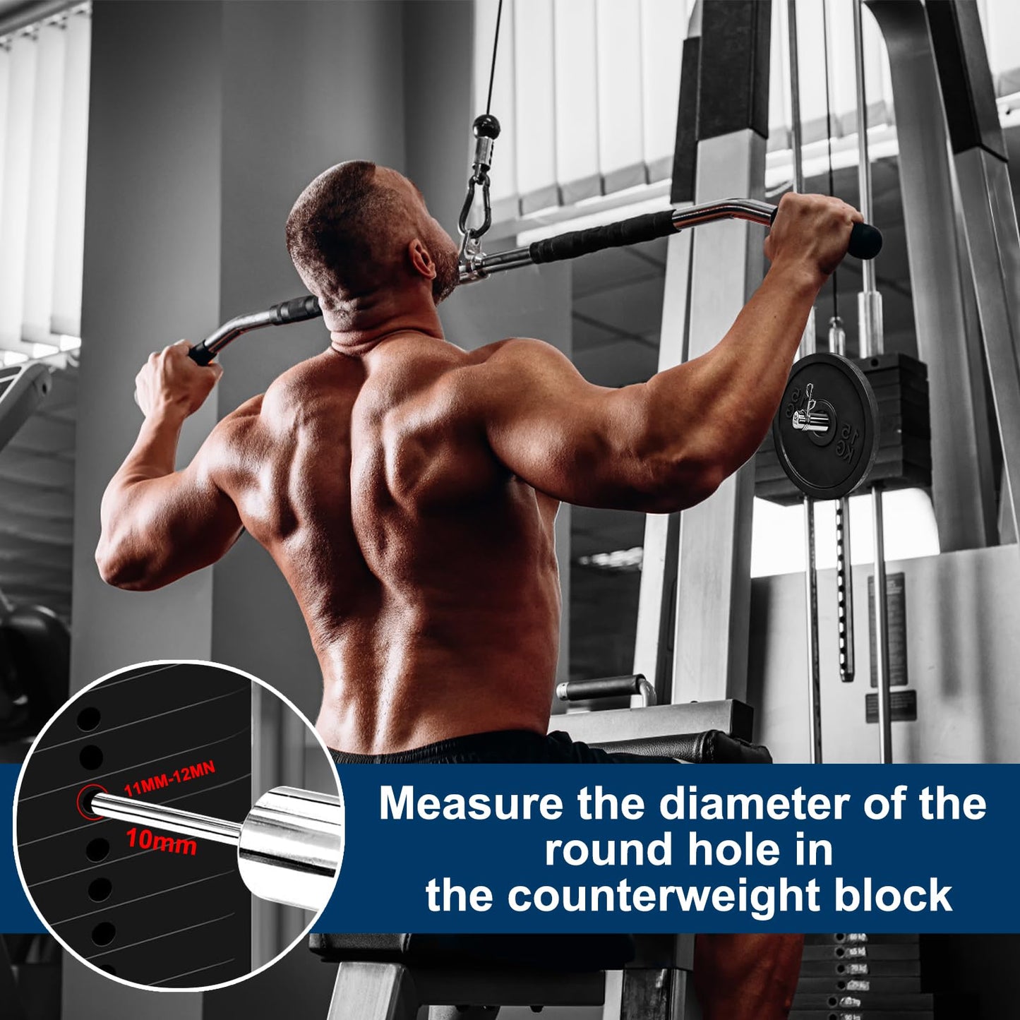Bpbdzz Weight Stack Pin Extender - 5/16" (8mm) Fit for Gym Cable Machine & Home Gym, 6 Strong Magnets & Durable Steel Construction, Supports Up to 133LBS, Compatible with 2" Olympic Weight Plates