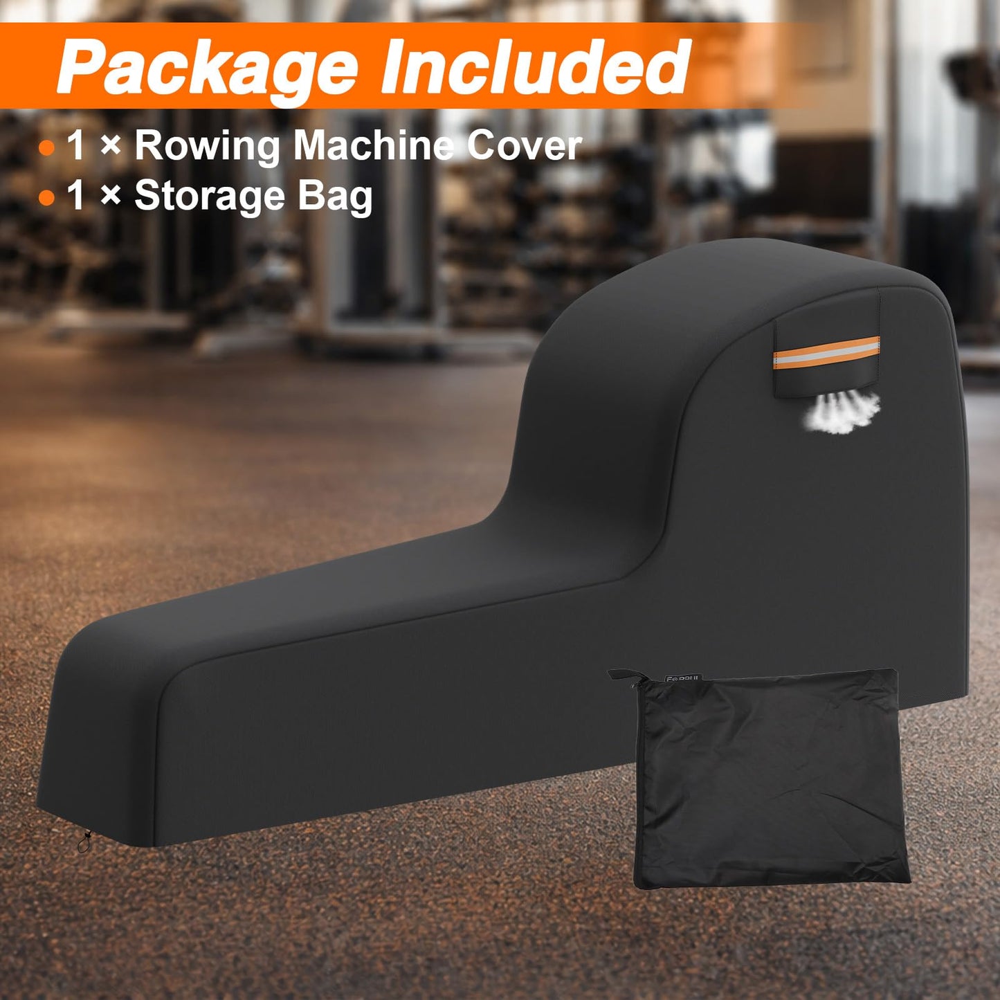 EVRBUL Rowing Machine Cover 95" L x 24" W x 40" H Heavy Duty 420D Waterproof Dust-Proof Rower Cover for Concept 2 Rowing Machine with Air Vents Reflective Strip Drawstring