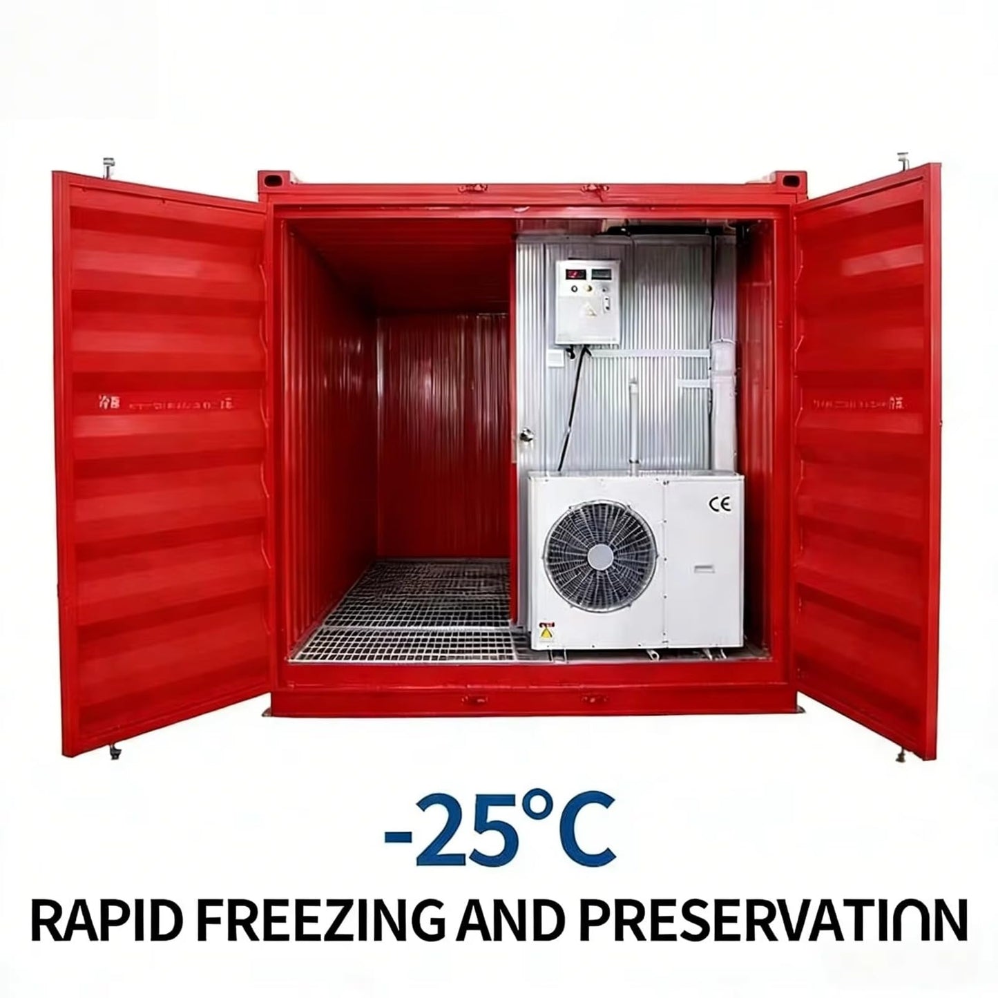 Insulated Mobile Container Cold Room, Multi-temperature Zones from -25°C to 10°C, Heavy-Duty Portable Refrigerated Container for Raw Material and Food Storage in Processing Plants