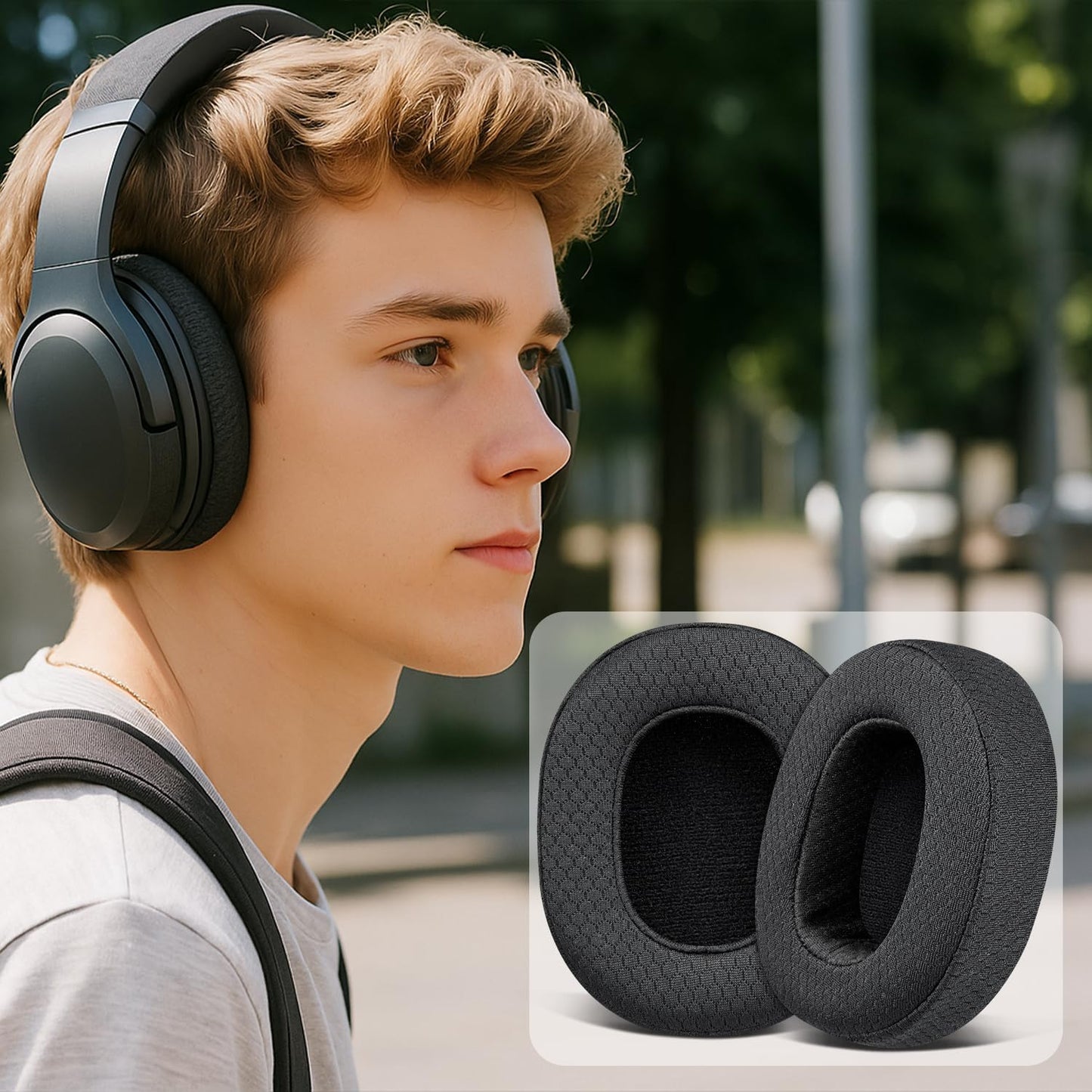 SOULWIT 3/ANC/Evo Wireless/540/ANC/Evo Mesh Fabric Replacement Earpads for Skullcandy Hesh & Crusher & Venue ANC
