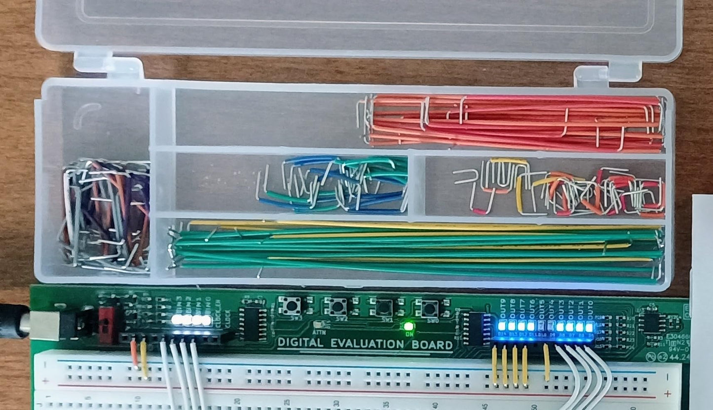 Digital Evaluation Board DEB Plus, Solderless Expandable Circuit Prototyping for Electrical Engineering Students, 20 IC Logic Chips, 140-Piece Wiring Set, Hands-On STEM College Prep Learning System
