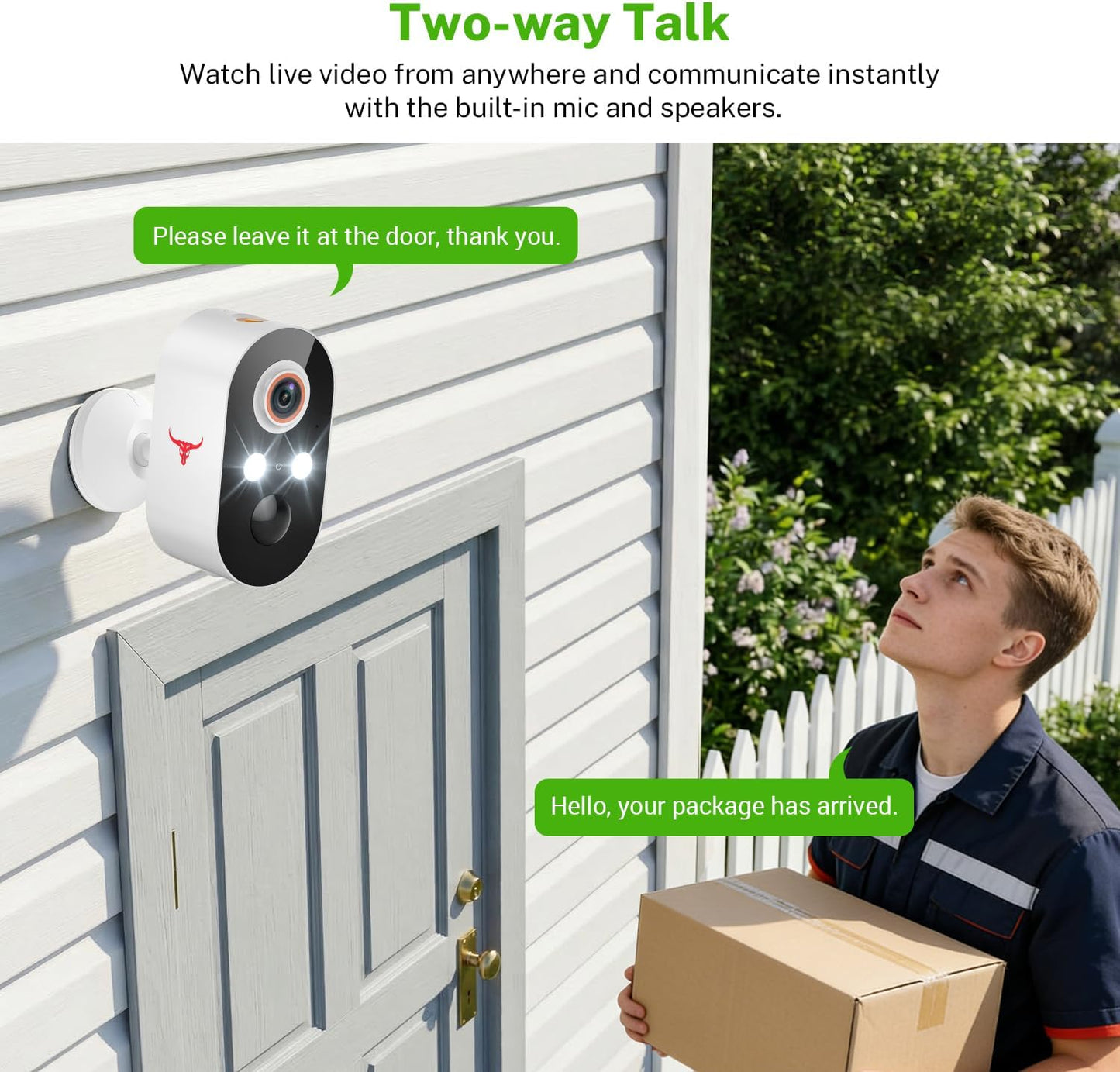 Wynoxian 1080P 2.4G 2-Way Wireless Security Camera Outdoor, Battery Powered, WiFi, Motion Detection, Audio, Cloud