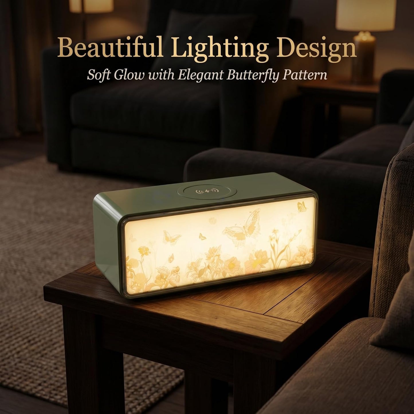 Sleeping4-in-1 DUSVALLY Bluetooth Speaker with Fast Wireless Charger, Adjustable Night Light for Bedroom, Pillow