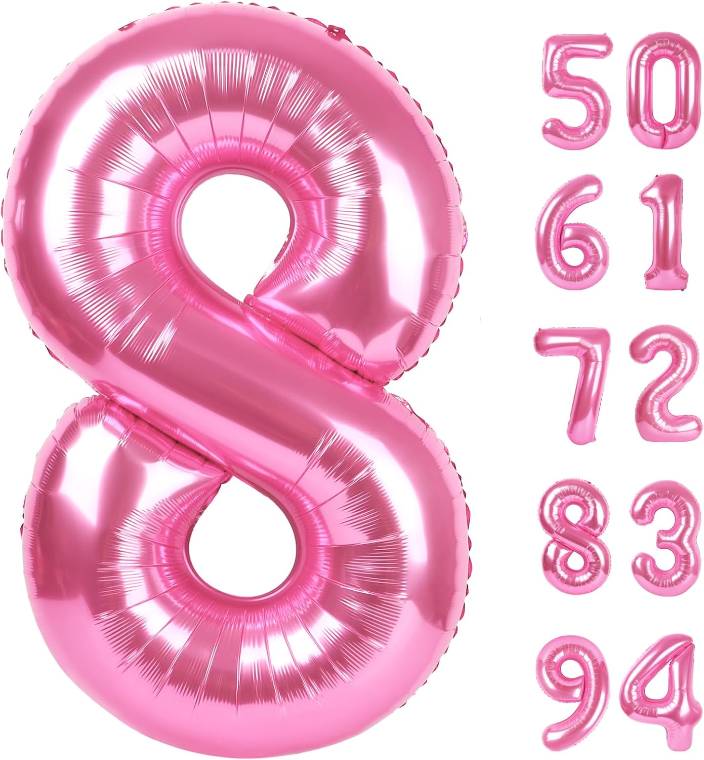 Number 8 Balloon - 40 Inch Pink Birthday Decoration for Girls | Perfect 8th Birthday Party Supplies