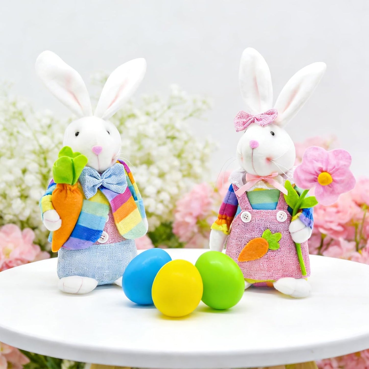 Skiennix Easter Bunny Decorations - Handcrafted Rabbit Ornaments for Home & Party Displays | 2PCS Set