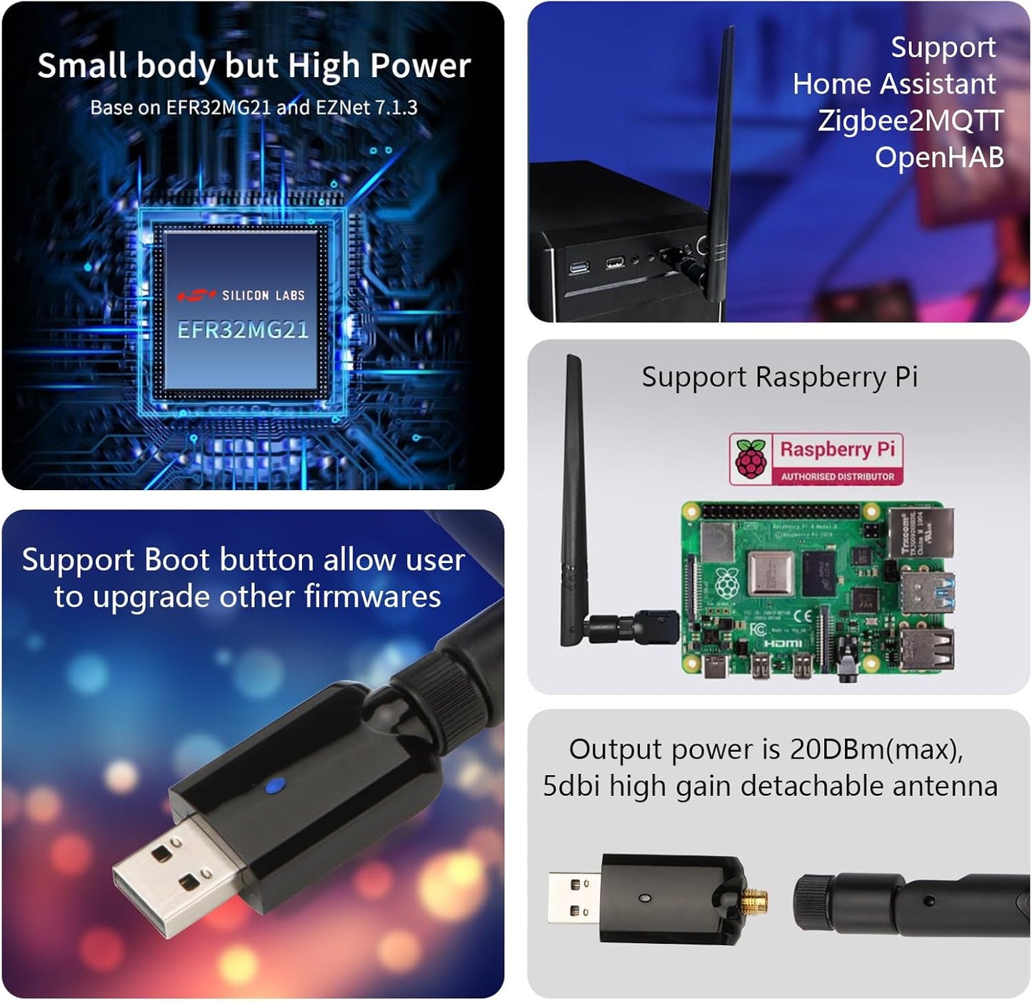 WENGART 3.0 U0335, Zigbee2MQTT, USB Zigbee Dongle Gateway Universal Zigbee Coordinator for Home Assistant, openHAB