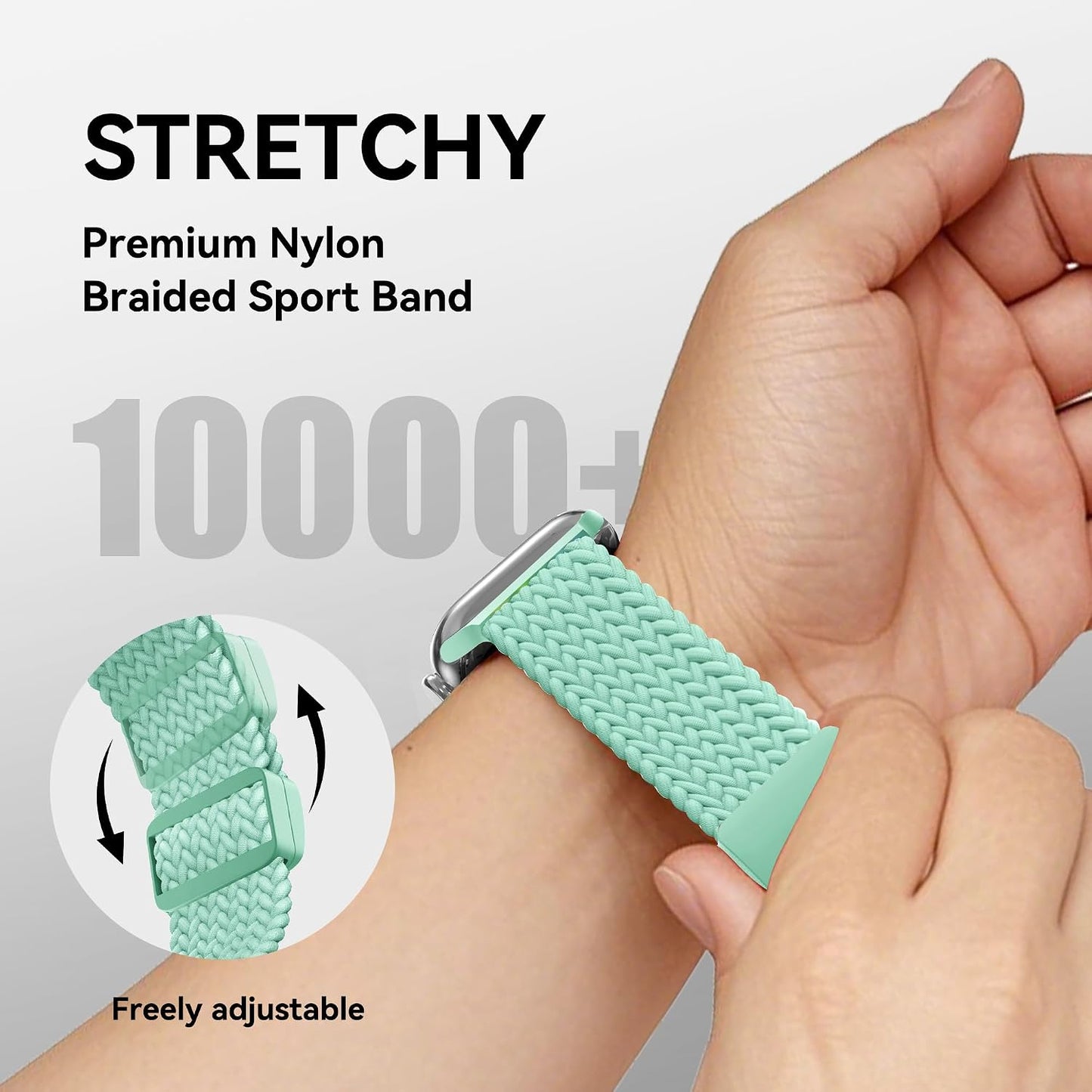 Braceleter 38mm 40mm 41mm 42mm 44mm 45mm 46mm 49mm 10 9 8 7 6 5 4 3 2 1 Braided Stretchy Band Compatible with Apple