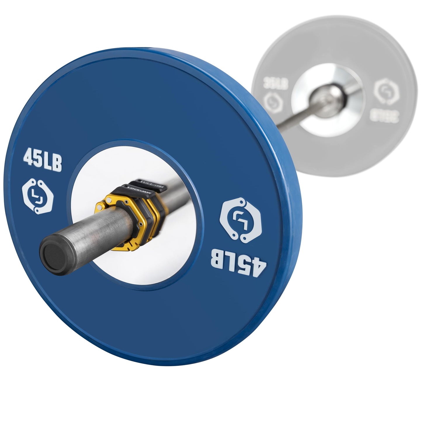 Lock-Jaw Flex Barbell Collars Olympic Barbell Clamps w/Magnet 2 Pcs – Heavy Duty Bar Clamps for 2” & 50mm Olympic Bars – Secure Weight Bar Clamps for Strength Training & Home Gym Accessories – Gold