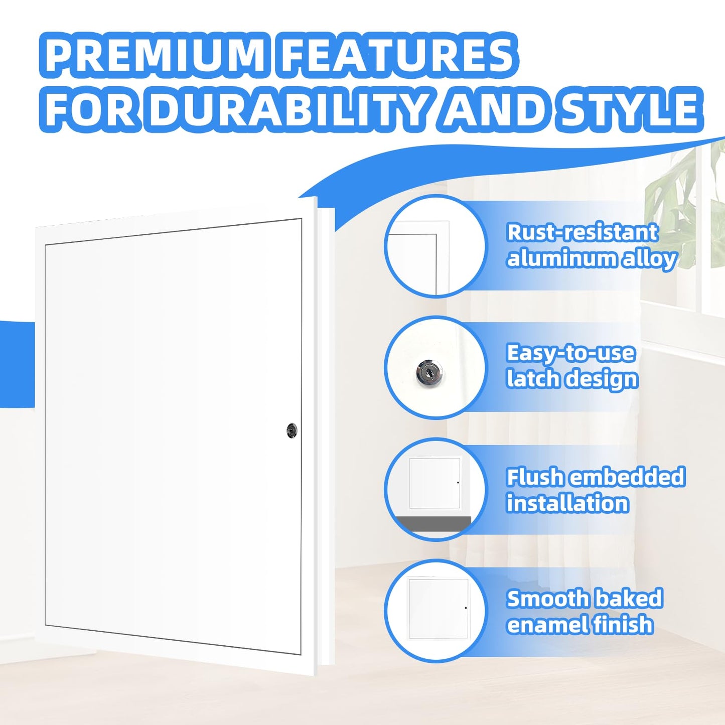 12" x 12" Metal Access Panel, 1MM Thickened Access Panel for Drywall, Aluminum Access Panel for Walls and Ceilings, Rust-Resistant and Easy-to-Install Drywall Access Panel