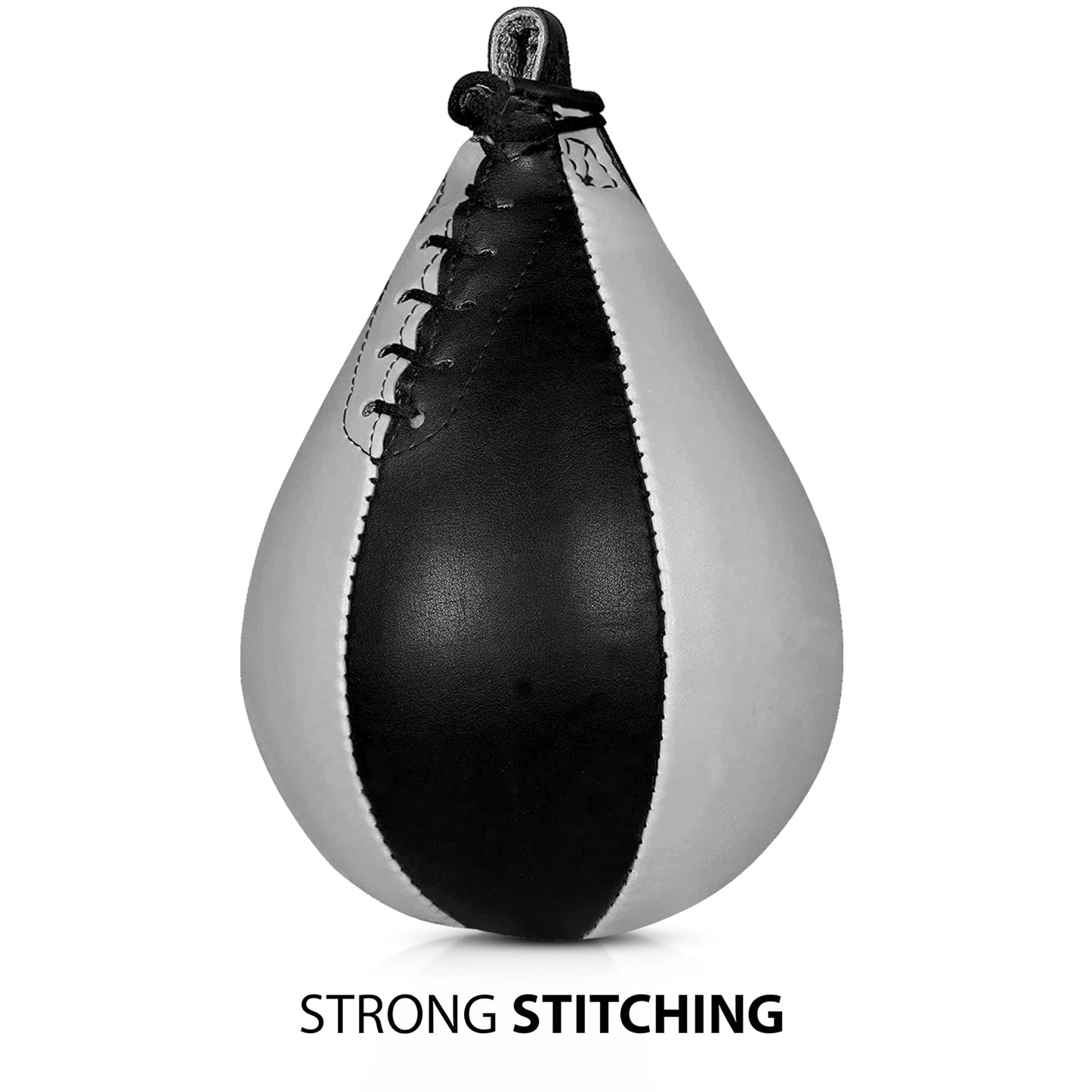 DXM SPORTS Boxing Speed Bag Boxing Ball - Kickboxing Workout Punching MMA Muay Thai Training Exercise Speedball (Black & White, 11.5")