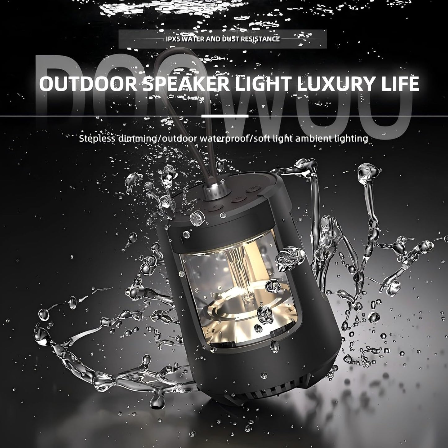 Fyruzella Speaker360 IPX5 Outdoor Bluetooth Speaker with Camping Lantern, TF Card RGB Lights, Waterproof, Applicable