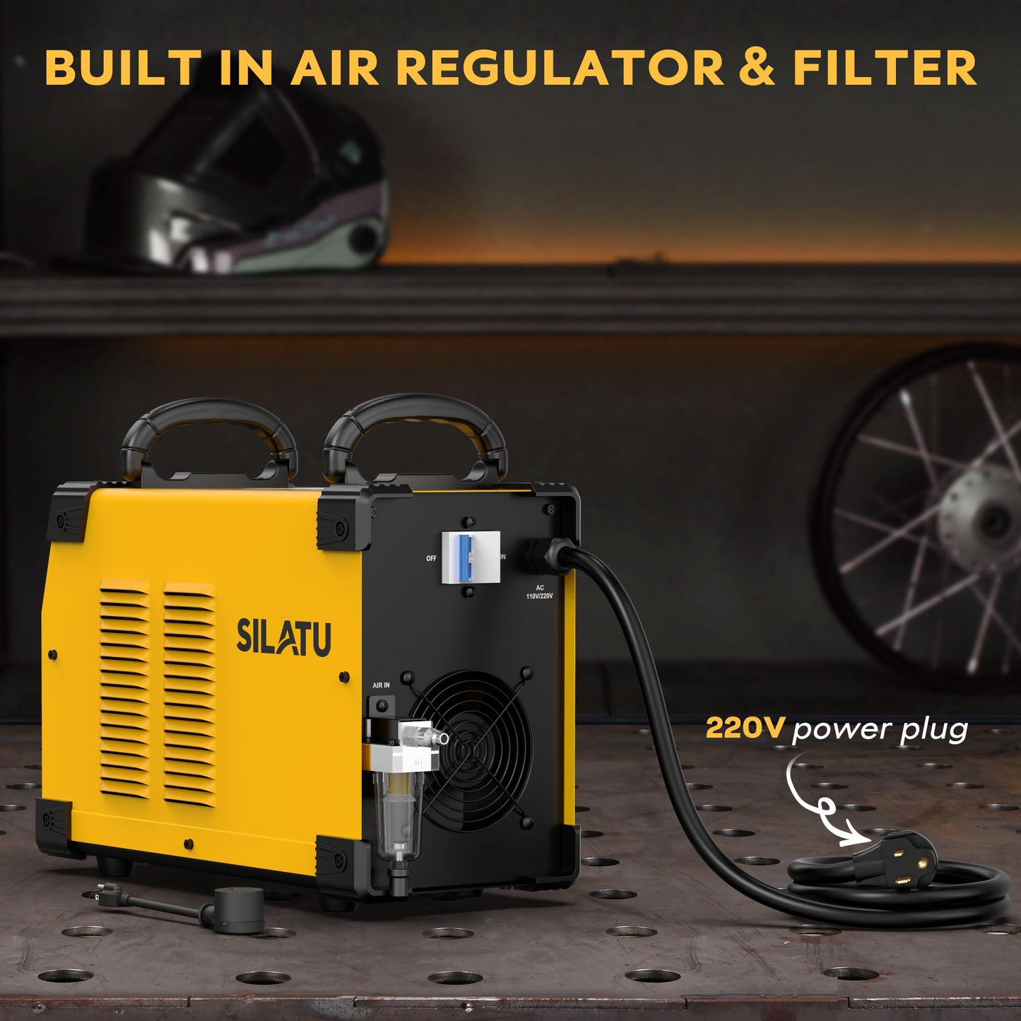 SILATU 85Amps Plasma Cutter, STC850P HF Non-Touch Pilot Arc Plasma Cutter Machine, 110/220V Dual Voltage Air Sensor Technology Digital Display, 1'' Clean Cut 5/4'' Max Cut, PT/2T/4T for Beginners DIY
