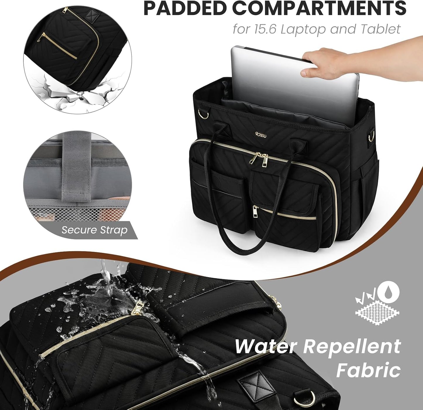 Stylish Teacher Tote Bag for Women - Spacious Work Bag with Laptop Compartment and Shoulder Strap
