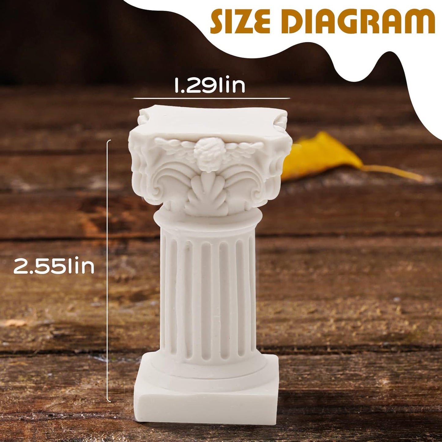Saihisday Mini Roman Pillar Greek Columns - 5Pcs Resin Christmas Decorations | Elegant Wedding Table Ornaments, 1.18" x 1.18" x 2.56" (White)