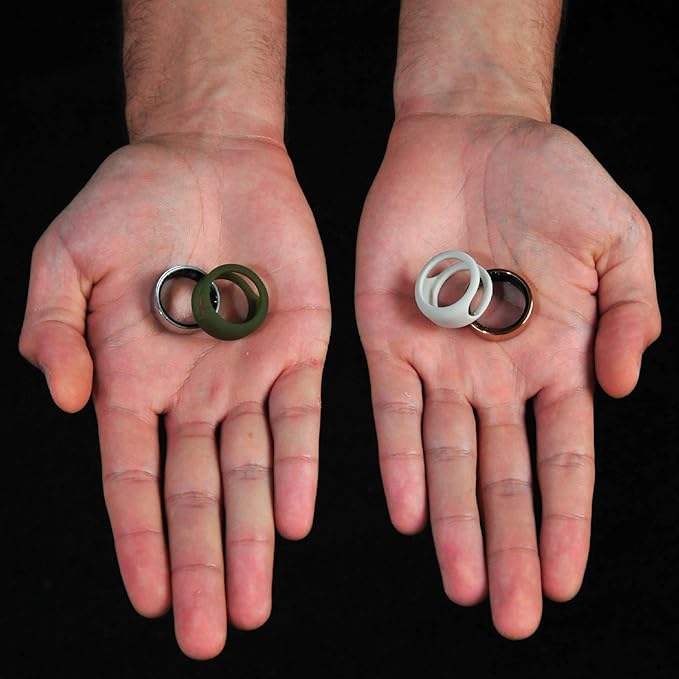 Rinfit Smart Ring Protector - Silicone Ring Enhancer for Active Lifestyle and Gym - StyleFit U.S. Design Patent - Stone, Size 6