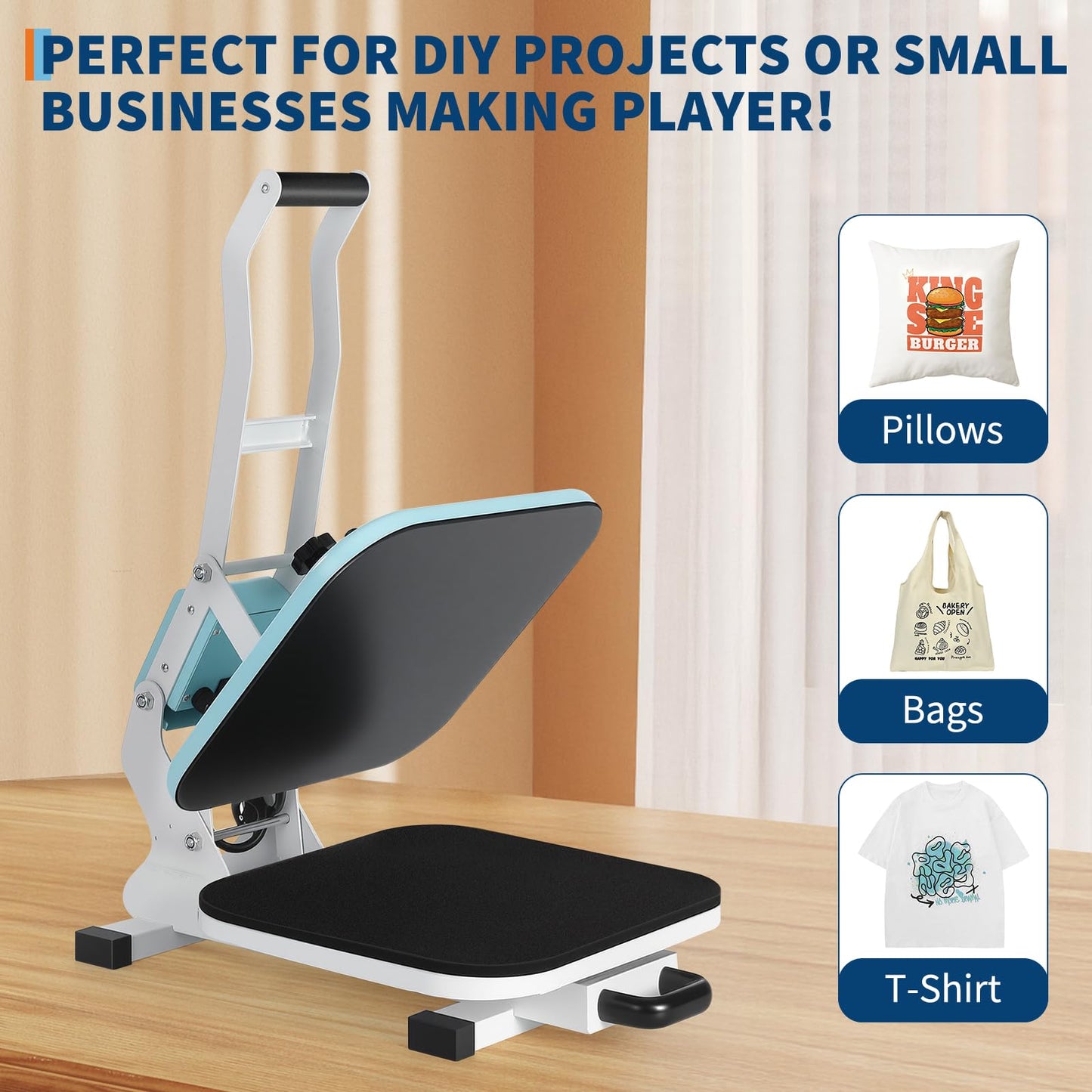 Garvee Heat Press,15x15 Heat Press Machine, Digital Industrial Sublimation Printer for T Shirts, High Pressure Fast Heating Transfer Vinyl Press, Easy to Use,Green