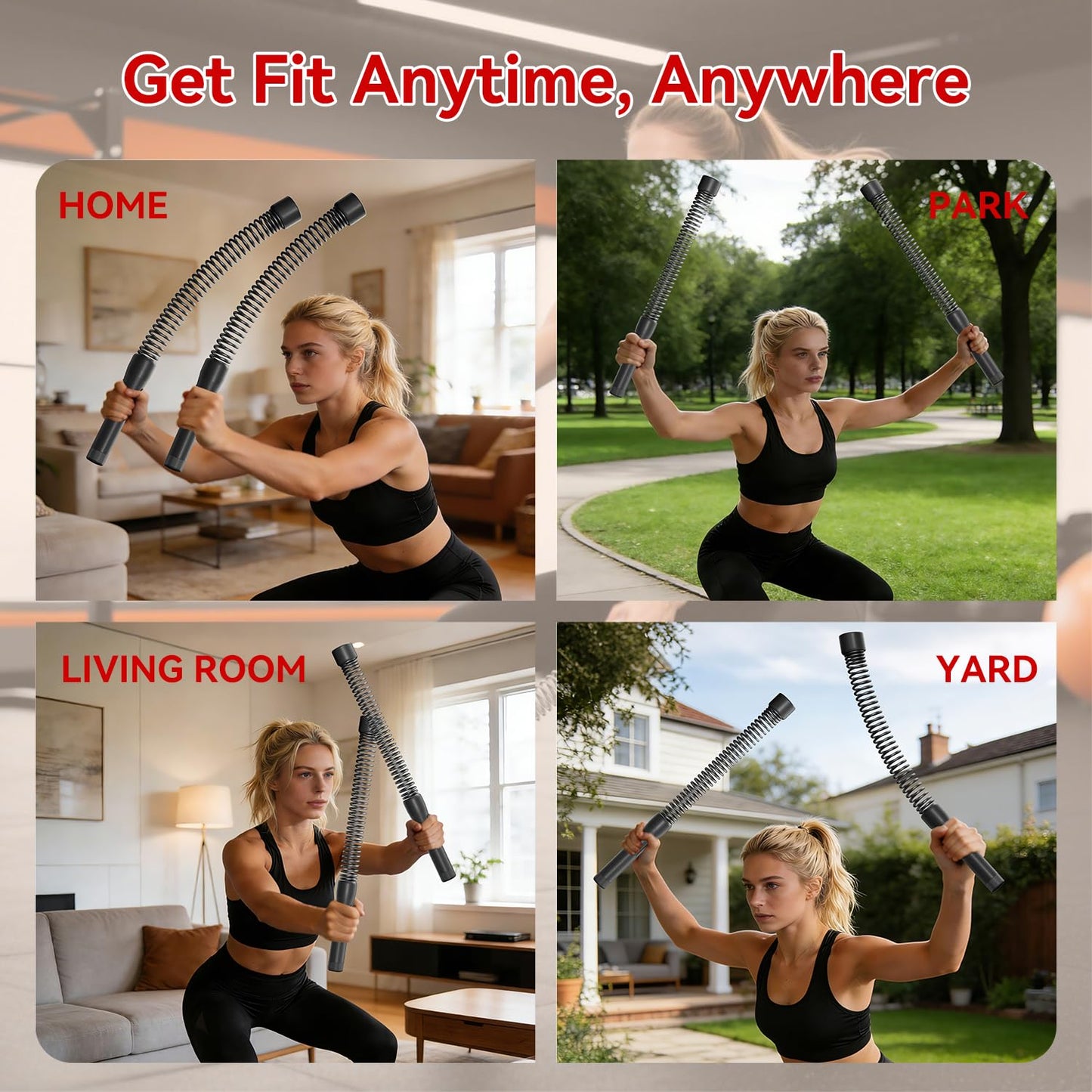 ELLAVA Cordless Ropeless Battle Ropes for Home Gym – Portable Weighted Workout Rope for HIIT, Cardio & Strength Training, Low-Impact Full Body Exercise Equipment for Men & Women