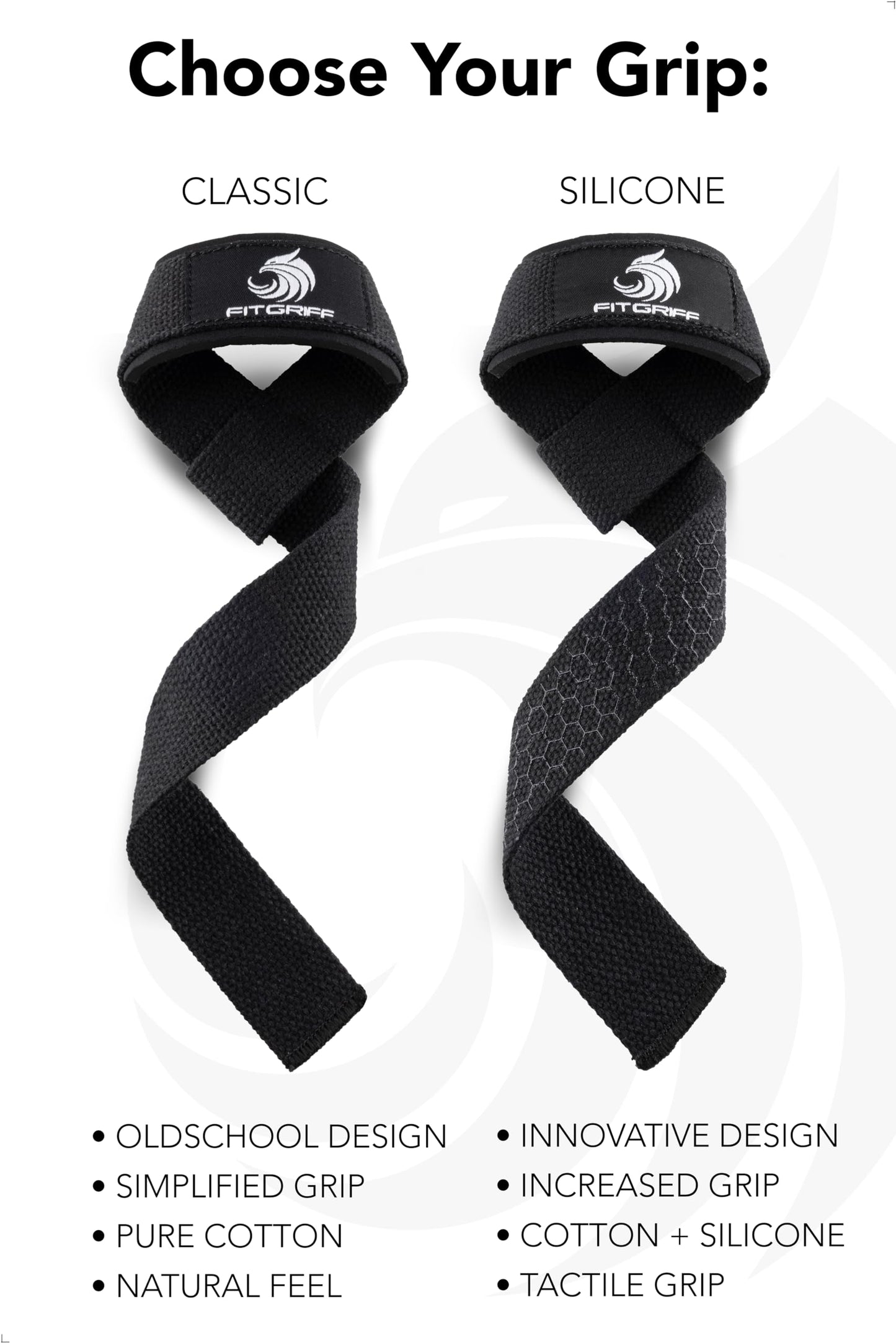 Fitgriff® Lifting Wrist Straps for Weightlifting, Gym, Deadlift, Workout (Made of Premium Cotton & Padded) - Men & Women (Standard, Blush Pink (Silicone-Grip))