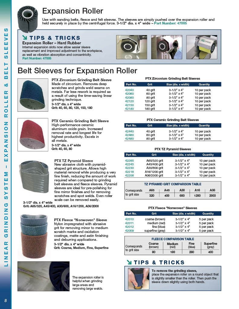 C.S. Unitec | PTX TZ Pyramid Sleeve | D45/400 Grit Closed Grinder Tool Belt | 3-1/2" Diameter x 4" Wide (Pack of 10) (42294)