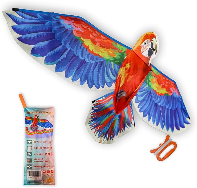 ORGCLDKT- 3D Lifelike Style Bird/Eagle Kite, Super Easy to Fly with, Ideal for Kids, Adults, Girls, Boys. Kites for The Beach, Grassland, Hiking